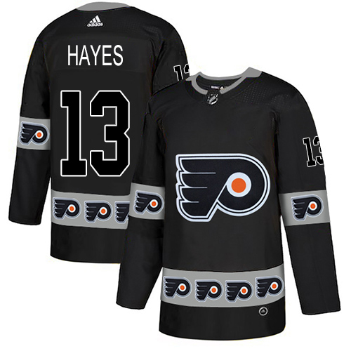 Adidas Men Philadelphia Flyers #13 Kevin Hayes Black Authentic Team Logo Fashion Stitched NHL Jersey->philadelphia flyers->NHL Jersey